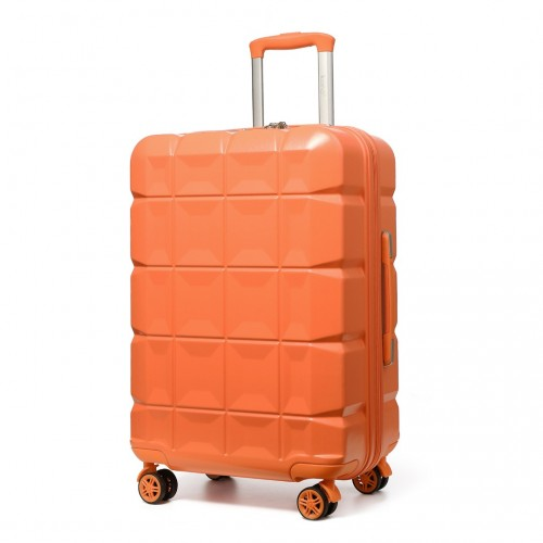 K2292L - Kono 24 Inch Lightweight Hard Shell ABS Suitcase With TSA Lock - Orange