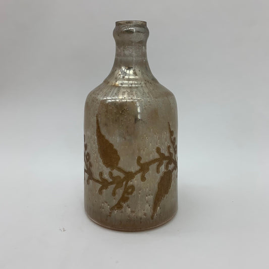 11" ANTIQUE SILVER GLASS DECORATIVE VASE