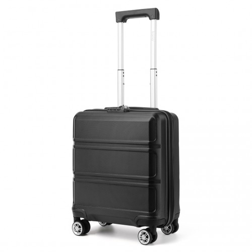 K1871-1L - Kono ABS 16 Inch Sculpted Horizontal Design Cabin Luggage - Black