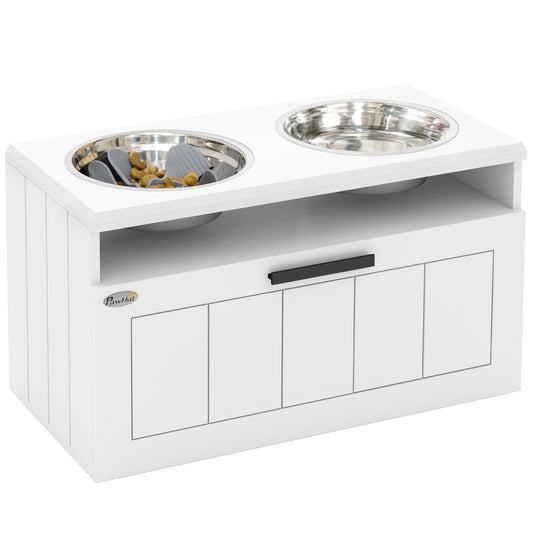 PawHut Raised Dog Bowl, Elevated Dog Bowls with Slow Feeder Dog Bowl