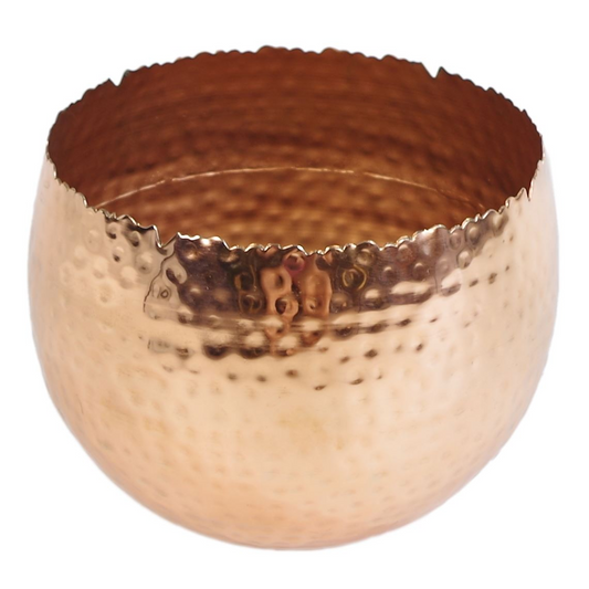 Metal bowl 22 x 17cm Copper Plated Curvy Edge