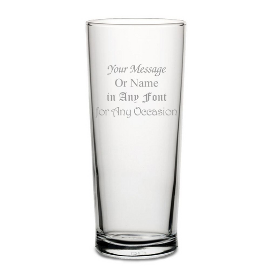 Personalised Engraved 20oz Parliament Pint Glass, Gift Boxed, Personalise with Any Message