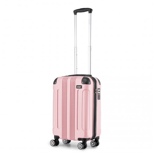 K1777-1L - Kono 19 Inch ABS Lightweight Compact Hard Shell Cabin Suitcase Travel Carry-On Luggage - Pink