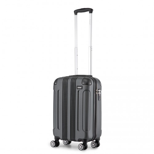 K1777-1L - Kono 19 Inch ABS Lightweight Compact Hard Shell Cabin Suitcase Travel Carry-On Luggage - Grey