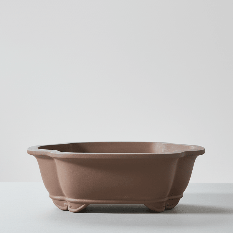 37cm Unglazed Bonsai Pot | Floral | 37cm x 30cm x 13cm | Brown | Luxury Home Accessories | Heulog Glow