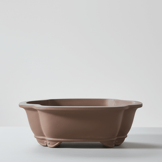 37cm Unglazed Bonsai Pot | Floral | 37cm x 30cm x 13cm | Brown | Luxury Home Accessories | Heulog Glow
