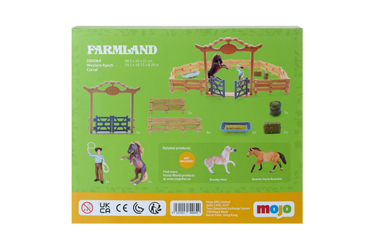 Western Ranch Corral Playset with Horse & Cowboy Farm Playset