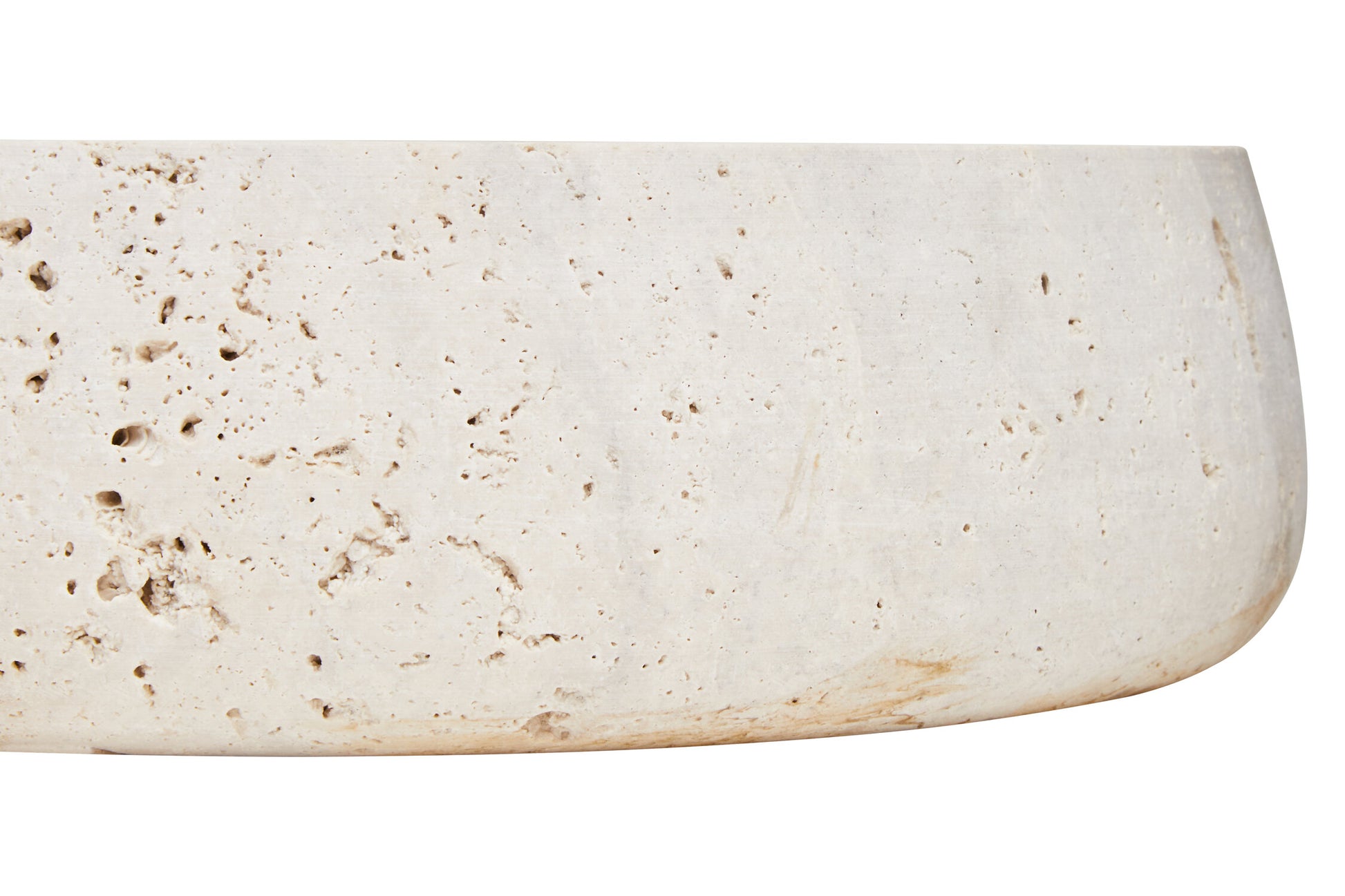 Tibor Travertine Bowl with Raised Edges
