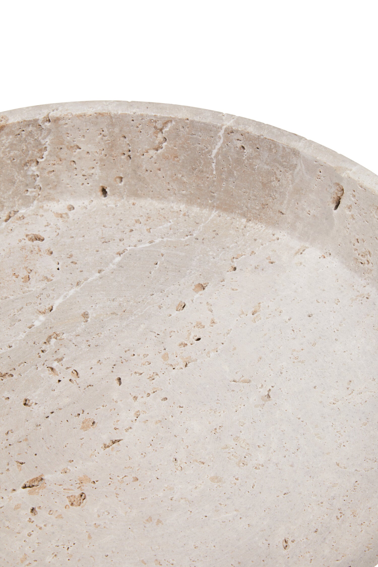 Tibor Travertine Bowl with Raised Edges