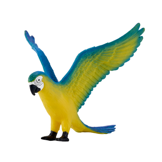 Blue Macaw Parrot Toy Realistic Exotic Bird Model