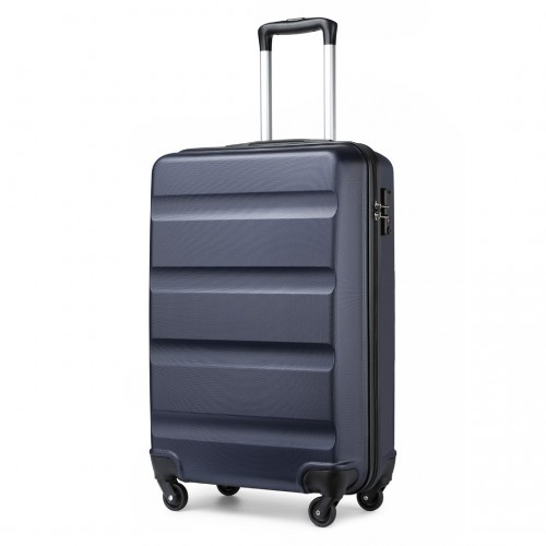 K2191L - Kono 19 Inch Cabin Size Carry On Suitcase - Streamlined Lightweight ABS Hardshell with Secure TSA Lock - Navy