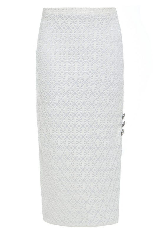 White Lace Bodycon Skirt