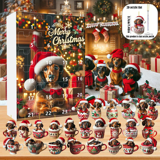 Christmas Coming Blind Box Sausage Dog Cup Pendant