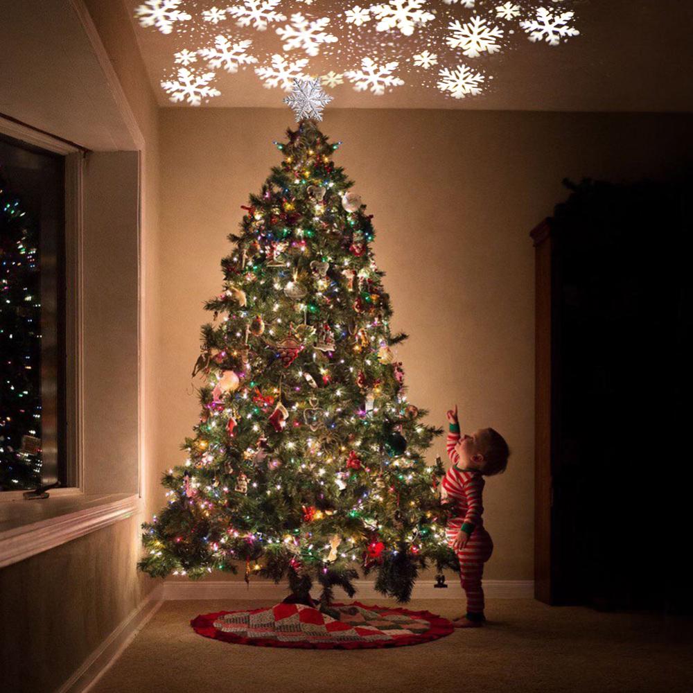 3D LED Christmas Tree Topper Star | Snowflake Projector | Glitter Silver & Gold | Rotating Light | Home Xmas Decoration | Michan Direct | Luxury Home Accessories | Heulog Glow