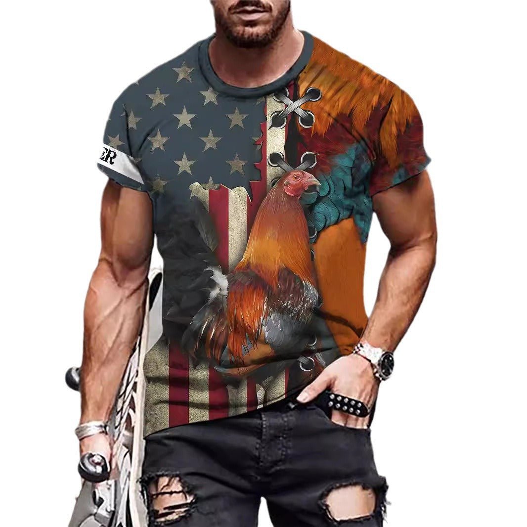 3D Printed Animal Style Vintage Quick-dry T-shirt | Luxury Home Accessories | Heulog Glow
