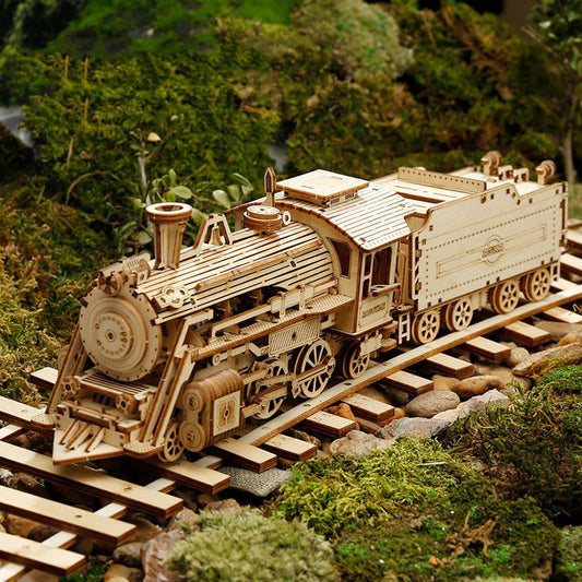 3D Wooden Puzzle Train Model DIY Wooden Train Toy Mechanical Train Model Kit Assembly Model Home Decoration Crafts | Luxury Home Accessories | Heulog Glow