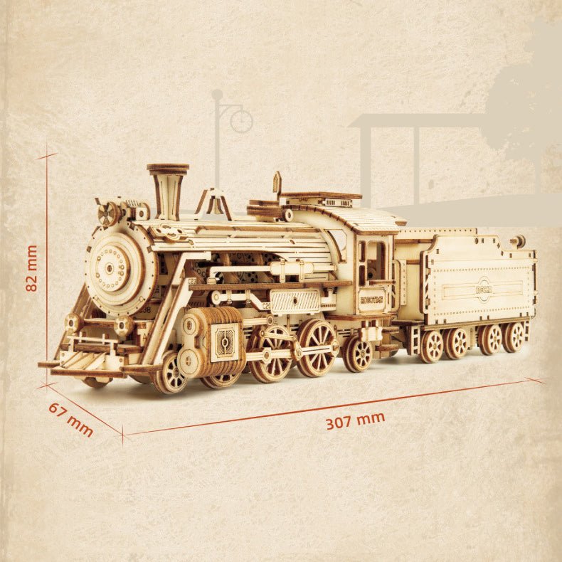 3D Wooden Puzzle Train Model DIY Wooden Train Toy Mechanical Train Model Kit Assembly Model Home Decoration Crafts | Luxury Home Accessories | Heulog Glow