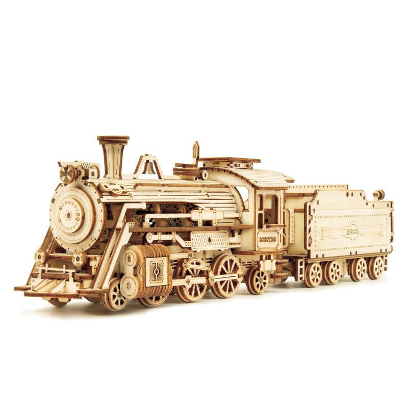 3D Wooden Puzzle Train Model DIY Wooden Train Toy Mechanical Train Model Kit Assembly Model Home Decoration Crafts | Luxury Home Accessories | Heulog Glow
