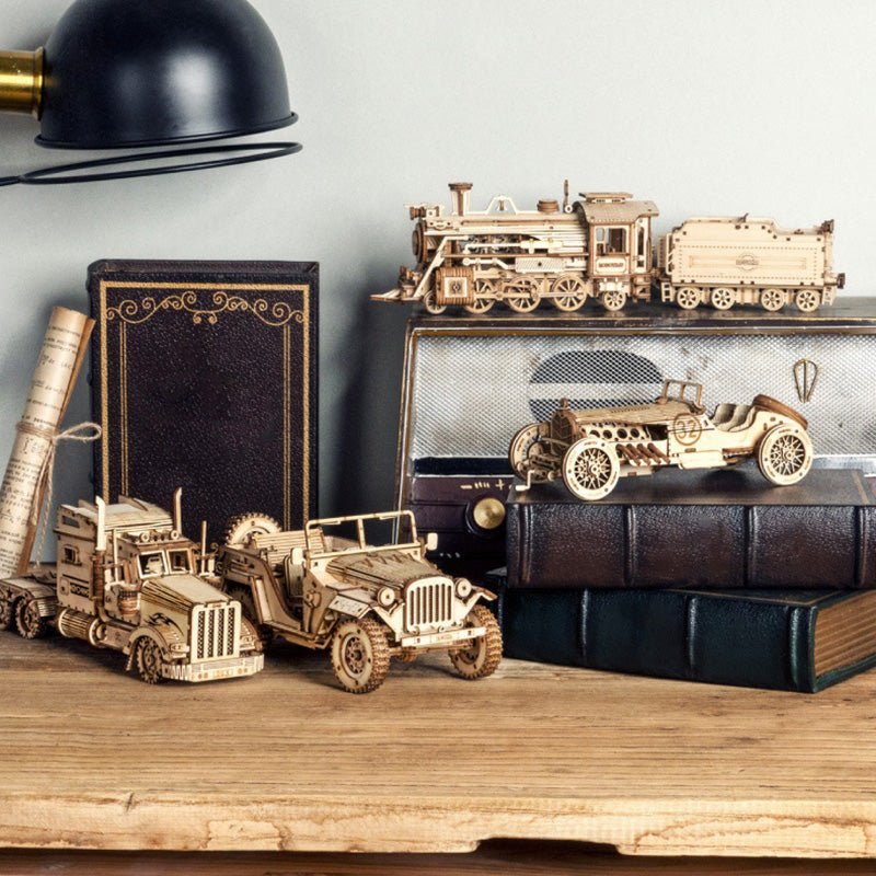 3D Wooden Puzzle Train Model DIY Wooden Train Toy Mechanical Train Model Kit Assembly Model Home Decoration Crafts | Luxury Home Accessories | Heulog Glow