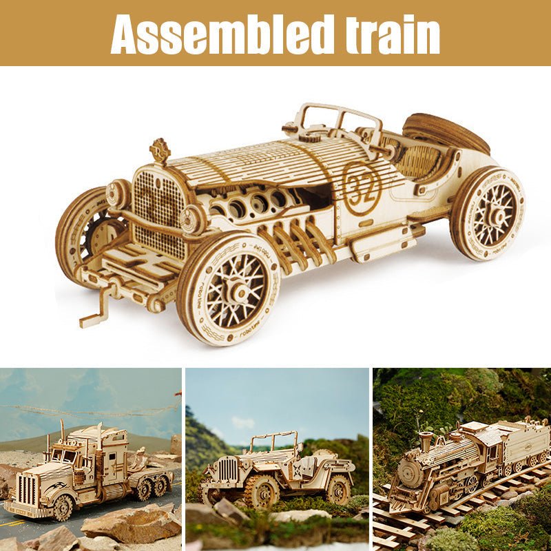 3D Wooden Puzzle Train Model DIY Wooden Train Toy Mechanical Train Model Kit Assembly Model Home Decoration Crafts | Luxury Home Accessories | Heulog Glow