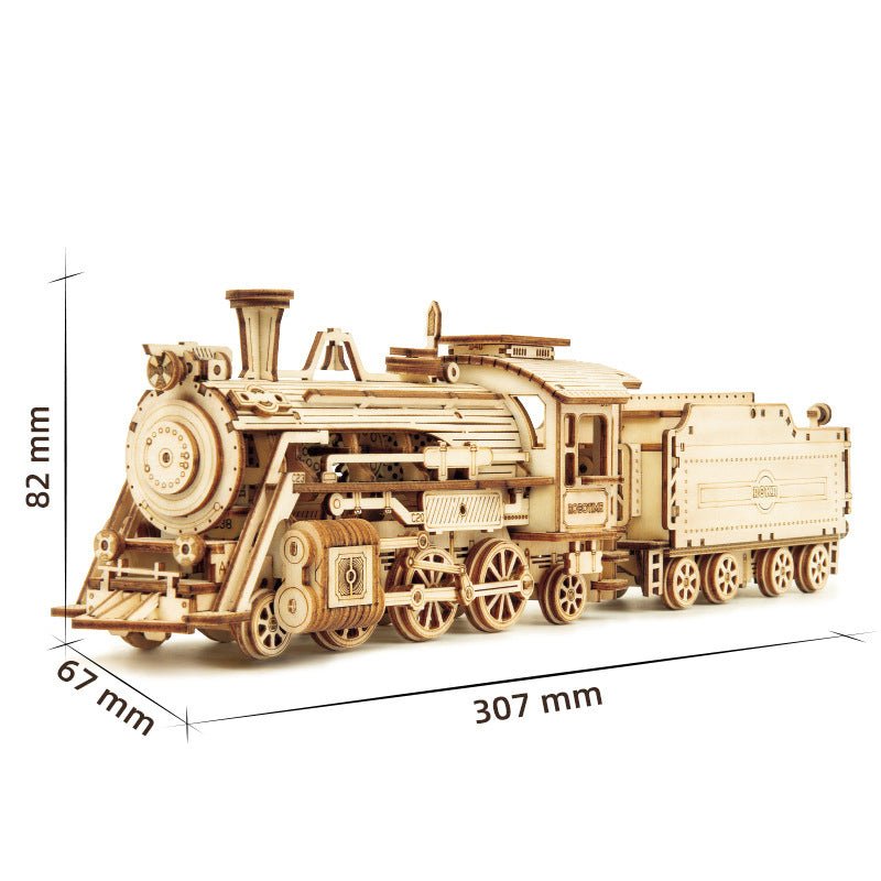 3D Wooden Puzzle Train Model DIY Wooden Train Toy Mechanical Train Model Kit Assembly Model Home Decoration Crafts | Luxury Home Accessories | Heulog Glow