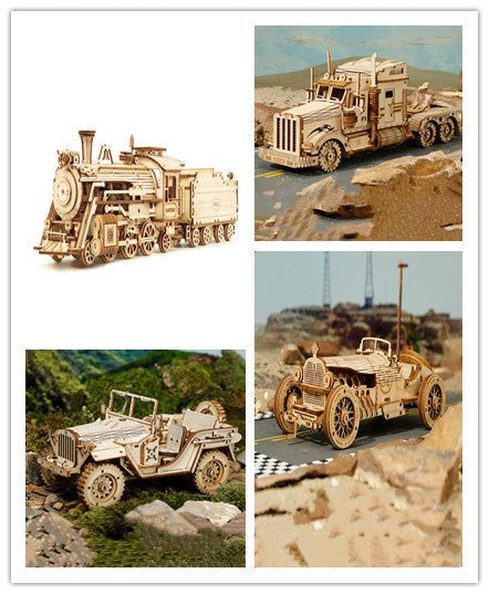 3D Wooden Puzzle Train Model DIY Wooden Train Toy Mechanical Train Model Kit Assembly Model Home Decoration Crafts | Luxury Home Accessories | Heulog Glow