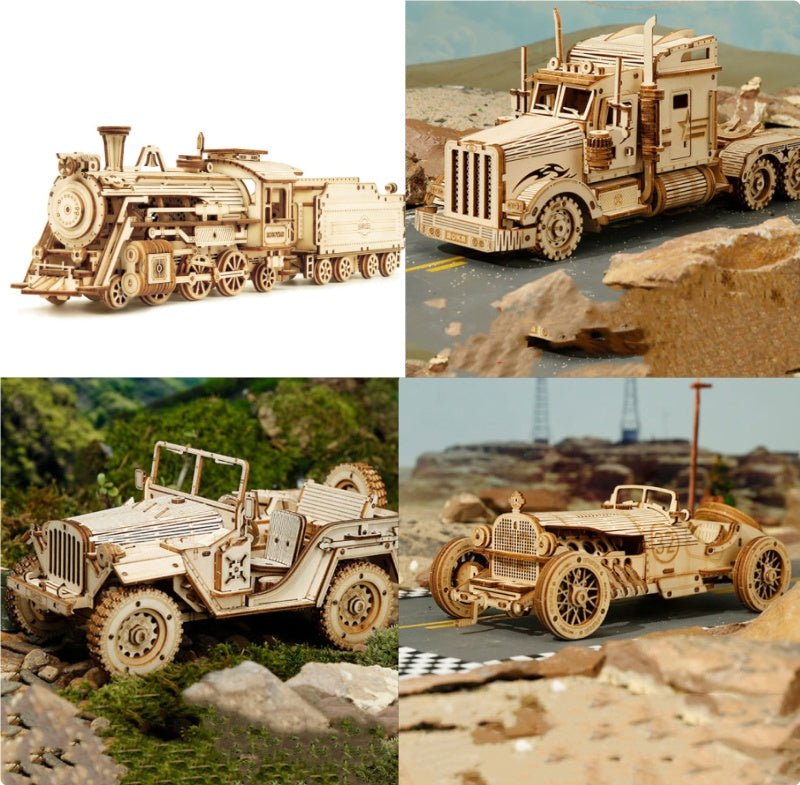 3D Wooden Puzzle Train Model DIY Wooden Train Toy Mechanical Train Model Kit Assembly Model Home Decoration Crafts | Luxury Home Accessories | Heulog Glow