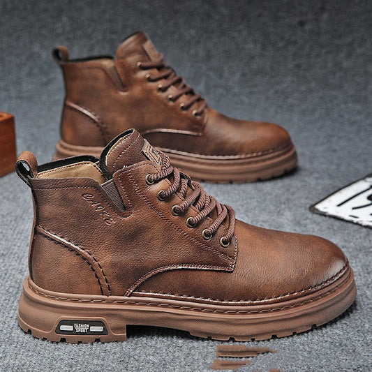 Martin Boots - Thick-Soled Mid-Top Retro Casual Boots