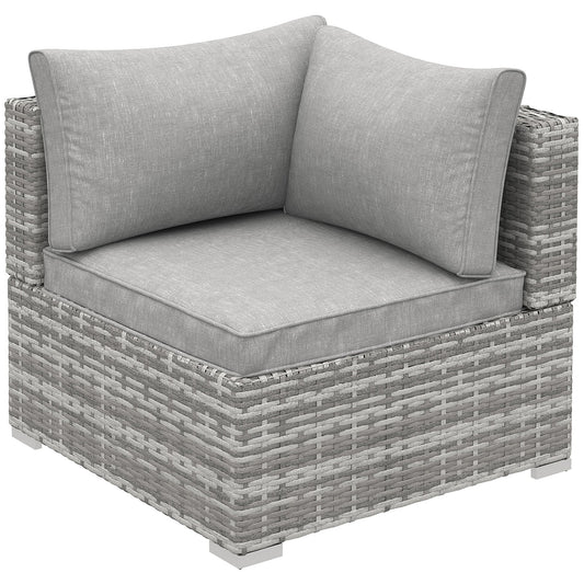 PE Rattan Wicker Corner Sofa Garden Furniture Single Sofa Chair w/ Cushions