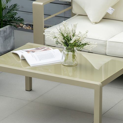 4 PCs Aluminium Garden Furniture Set w/ Thick Padded Cushion | Luxury Home Accessories | Heulog Glow