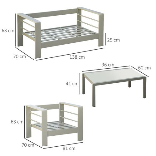 4 PCs Aluminium Garden Furniture Set w/ Thick Padded Cushion | Luxury Home Accessories | Heulog Glow