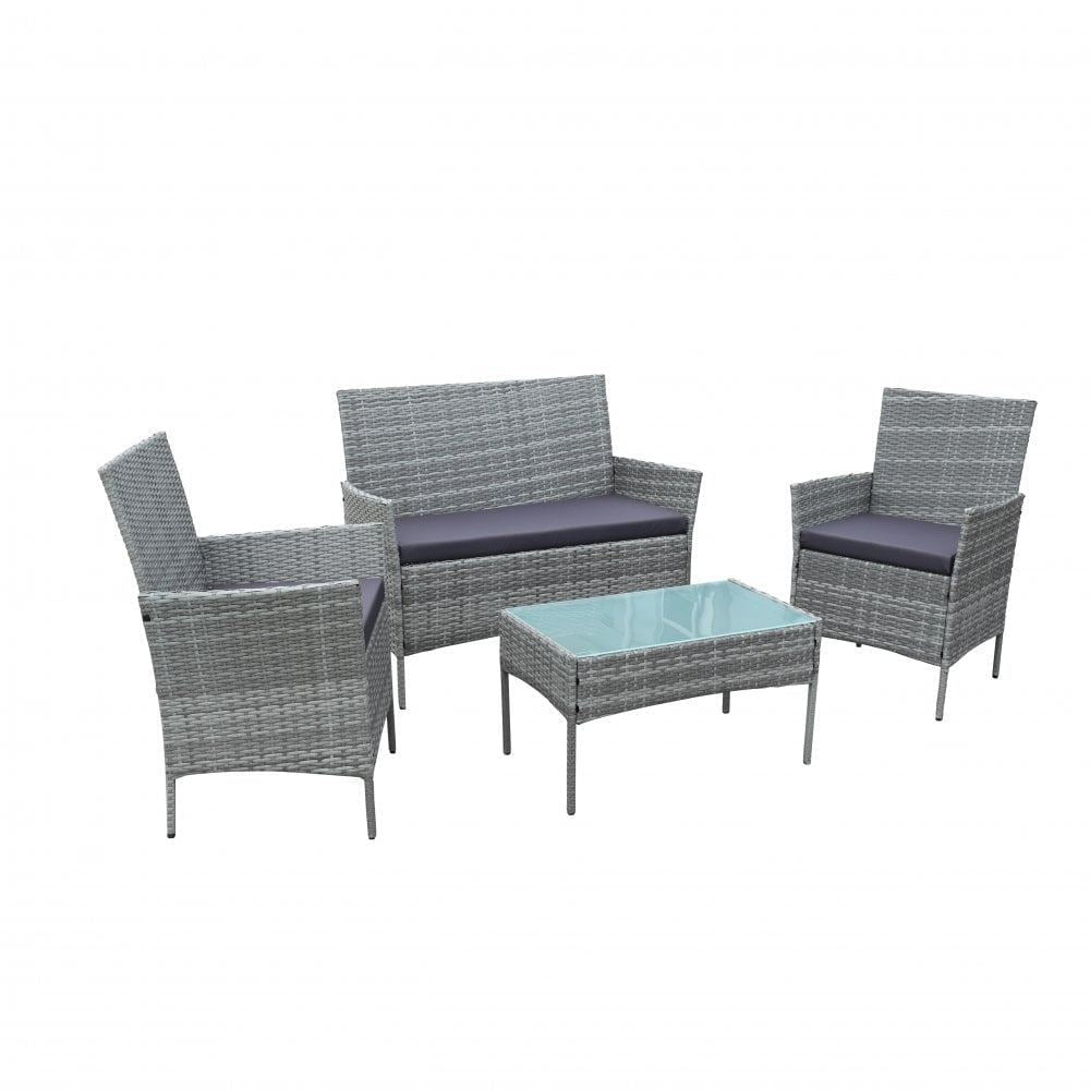4 Piece Rattan Outdoor Furniture Garden Sofa Set | Luxury Home Accessories | Heulog Glow