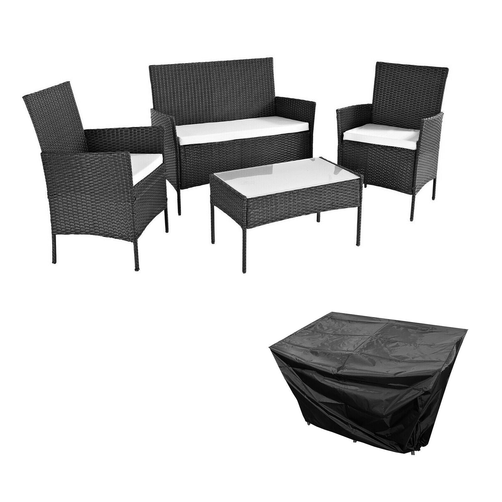 4 Piece Rattan Outdoor Furniture Garden Sofa Set | Luxury Home Accessories | Heulog Glow