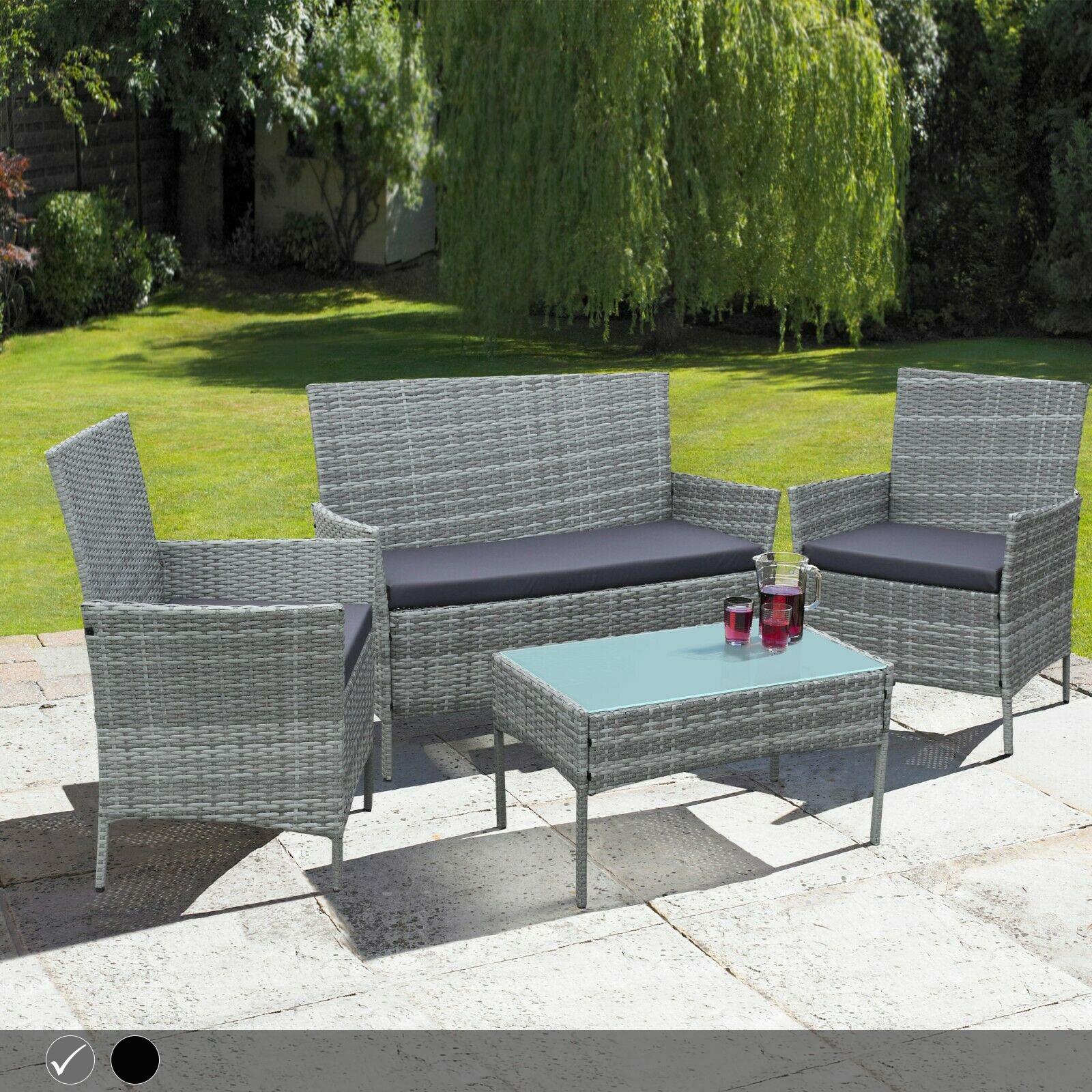 4 Piece Rattan Outdoor Furniture Garden Sofa Set | Luxury Home Accessories | Heulog Glow