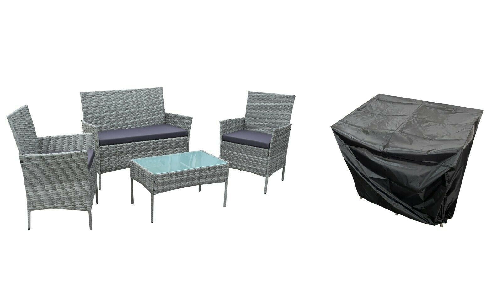 4 Piece Rattan Outdoor Furniture Garden Sofa Set | Luxury Home Accessories | Heulog Glow