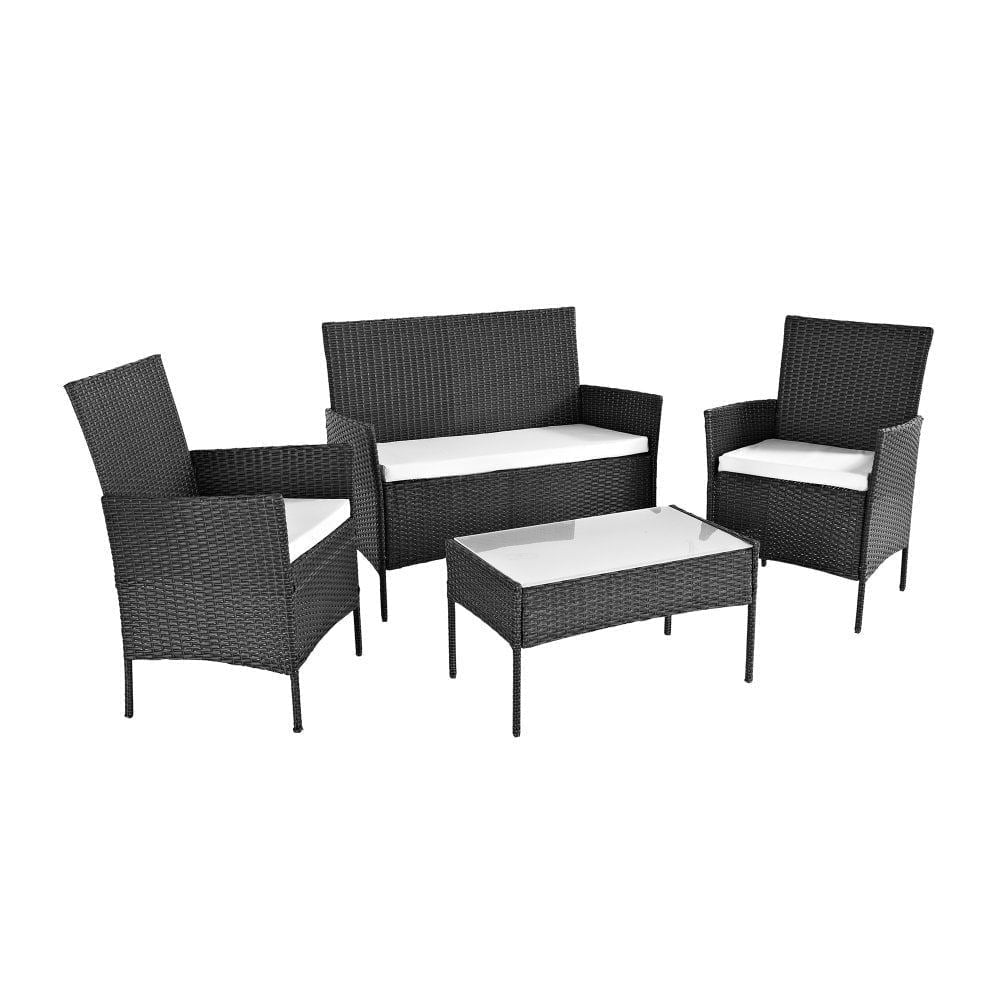 4 Piece Rattan Outdoor Furniture Garden Sofa Set | Luxury Home Accessories | Heulog Glow
