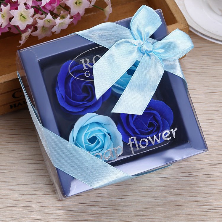 4 Rose Soap Flowers Gift Box For Valentine's Day | Luxury Home Accessories | Heulog Glow