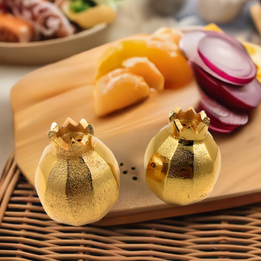 Pomegranate Salt and Pepper Shakers (Golden)