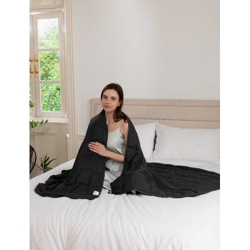 W-BLANKET - Good Nite Weighted Blanket 125×150 cm - Glass Beads, Breathable Microfibre, Even Weight for Calm, Cosy Sleep - Grey