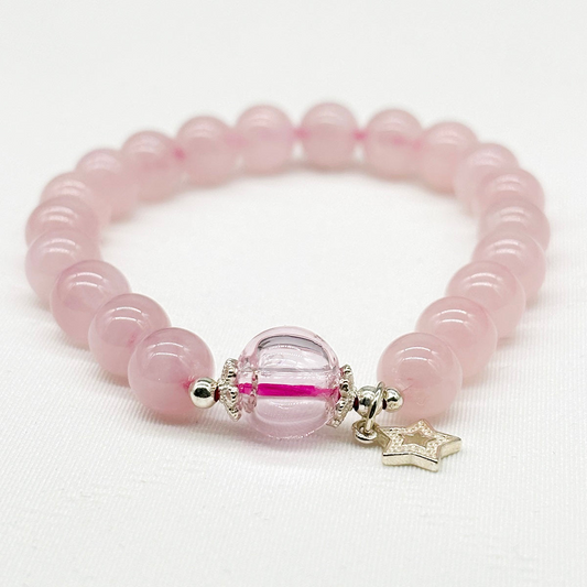 Sterling Silver Crystal Aroma Bracelet - Rose Quartz | Energy & Healing | Diffuser Jewellery
