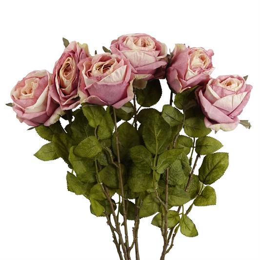 Pack of 6 x 70cm Artificial Light Pink Rose