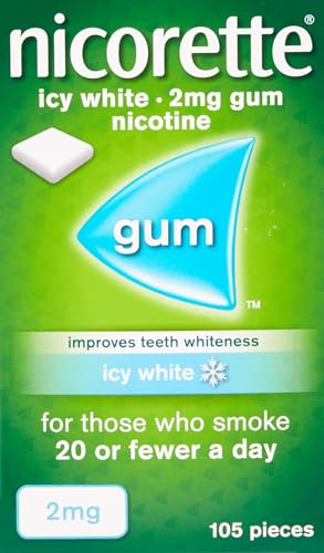Nicorette Gum, 2 mg, Icy White, 105 Gums