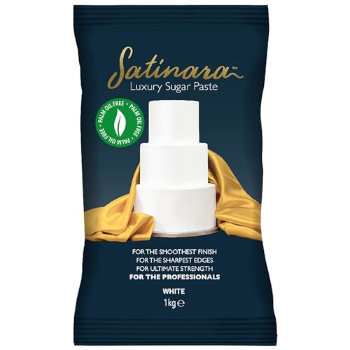 Satinara Luxury White Sugar Paste for Cakes and Bakes, White Fondant Icing For Cake Covering