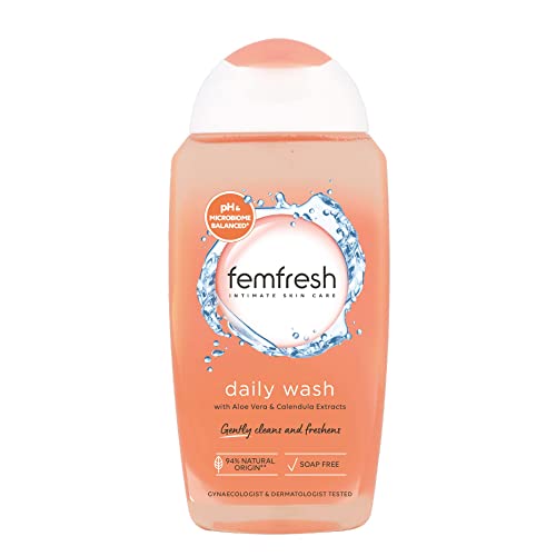Femfresh Everyday Care Daily Intimate Vaginal Wash - Feminine Hygiene Shower & Bath Gel Cleanser - pH Balanced, Soap Free Gel Formula with Natural Aloe Vera & Calendula - 250 ml (Pack of 1)