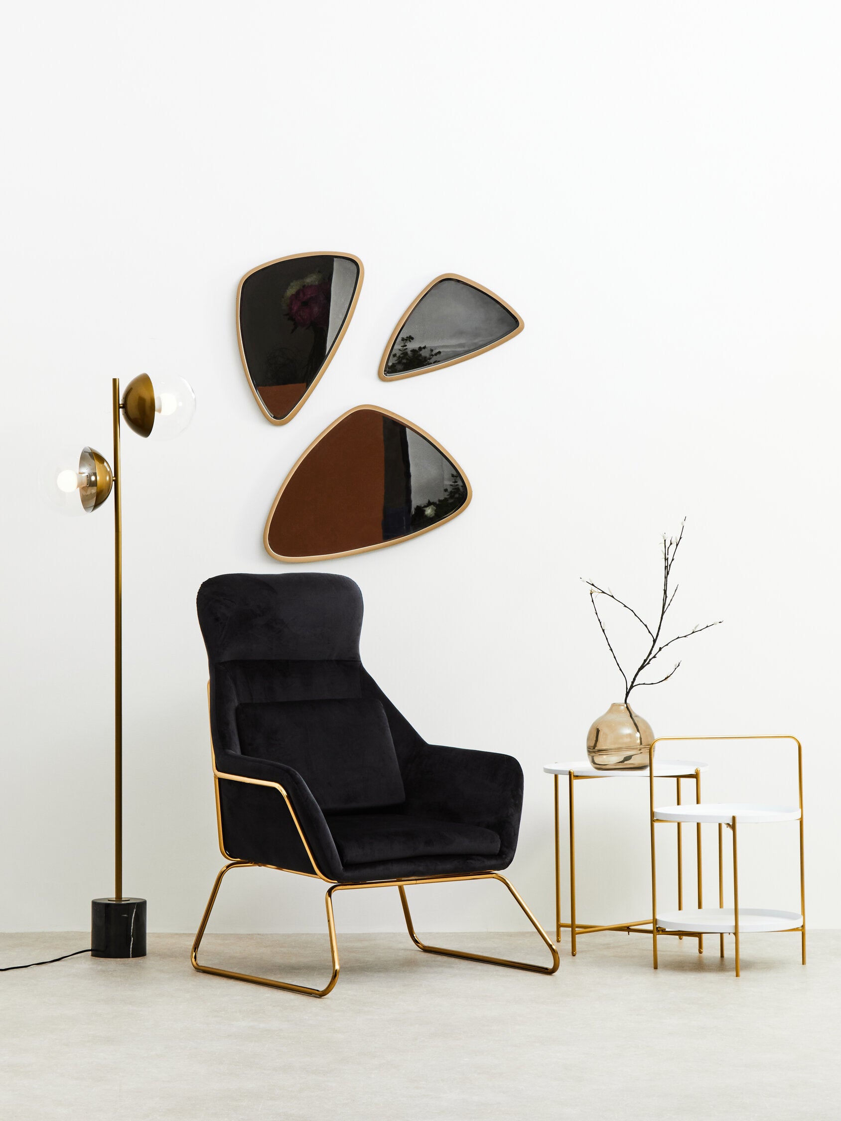 Torino Small Triangular Wall Mirror