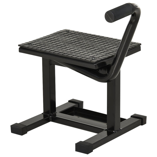 DURHAND Steel Motorbike Jack Lift Rubber Platform Crank Lift Manual Repair Table