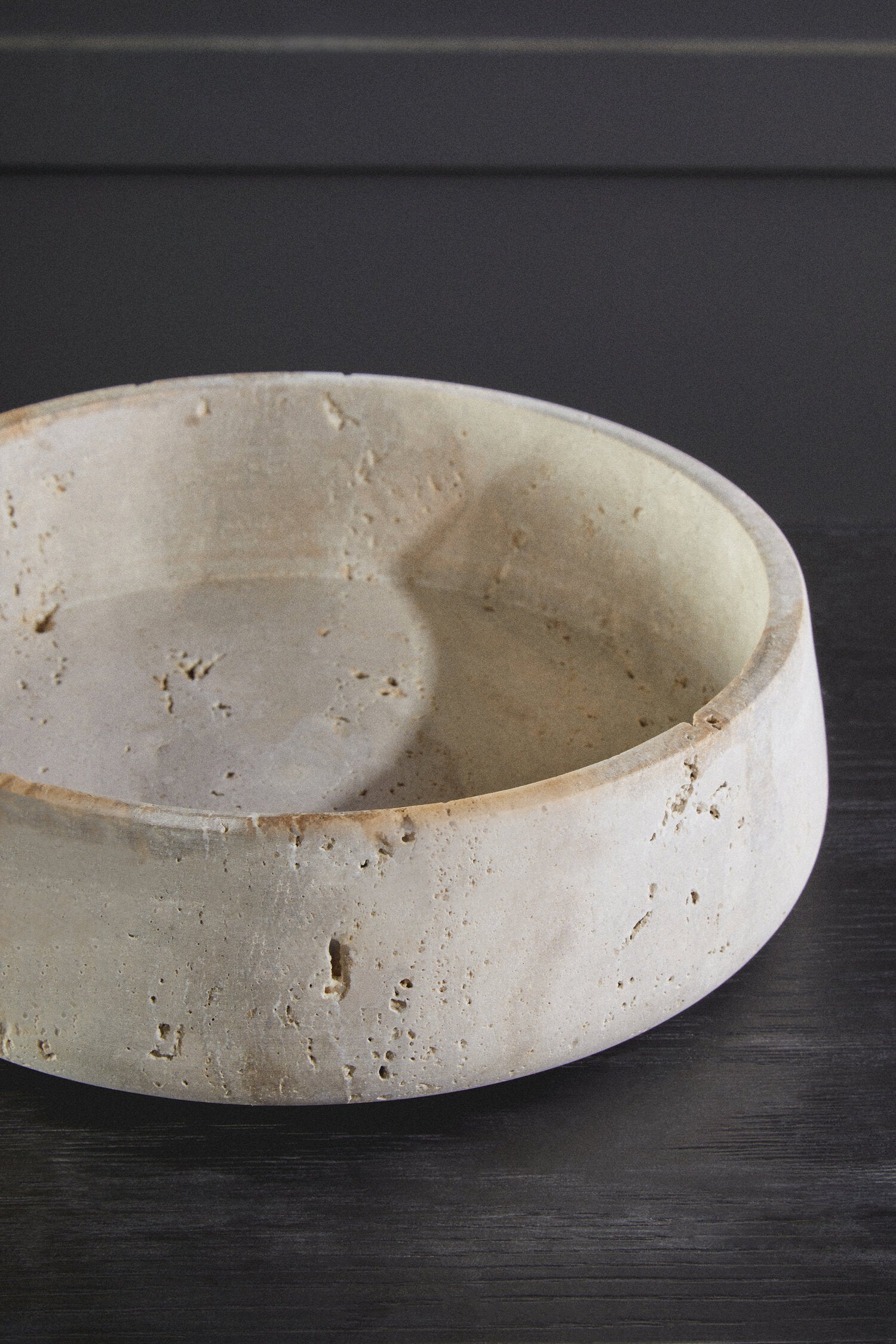 Tibor Travertine Bowl with Raised Edges