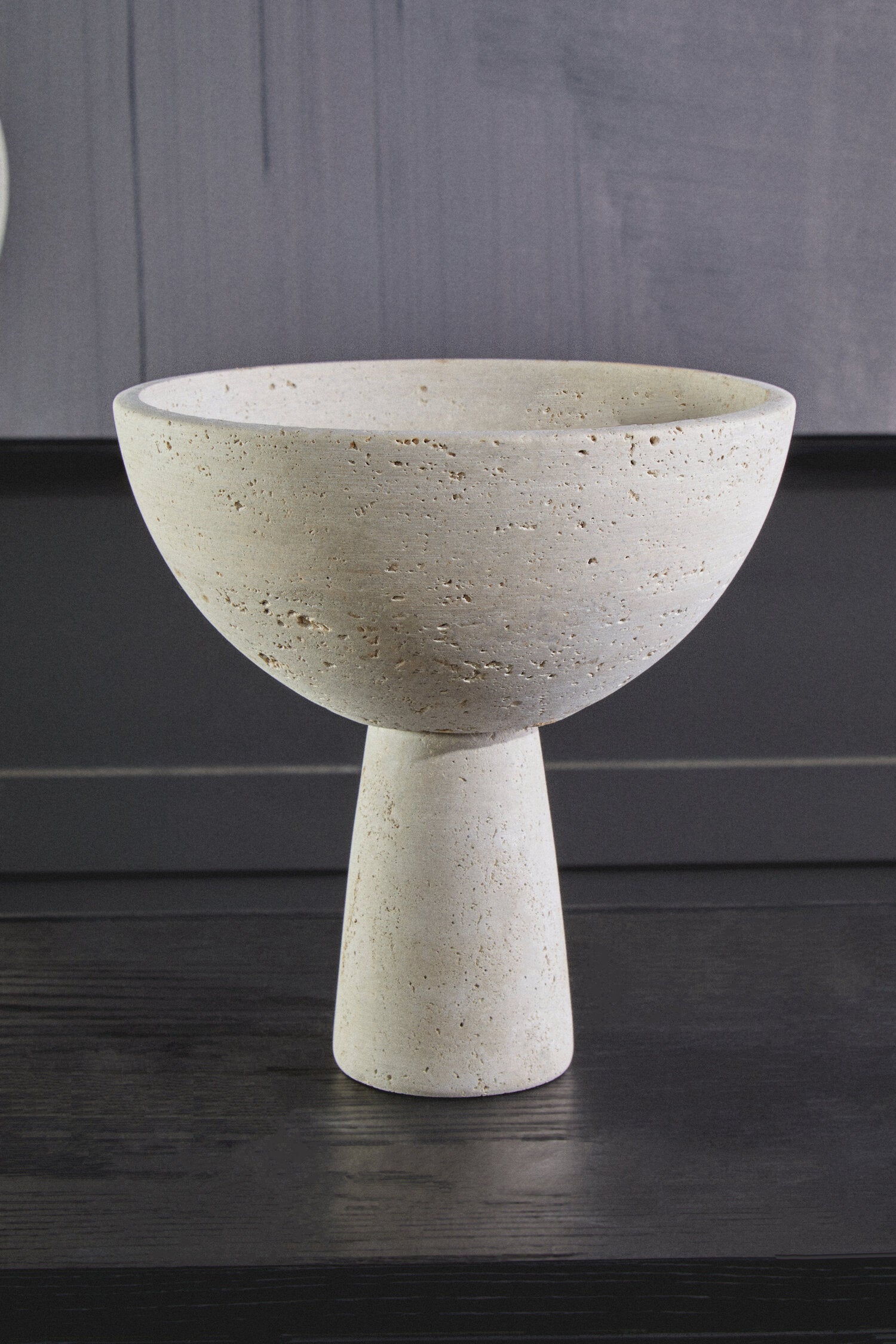 Tibor Travertine Pedestal Bowl