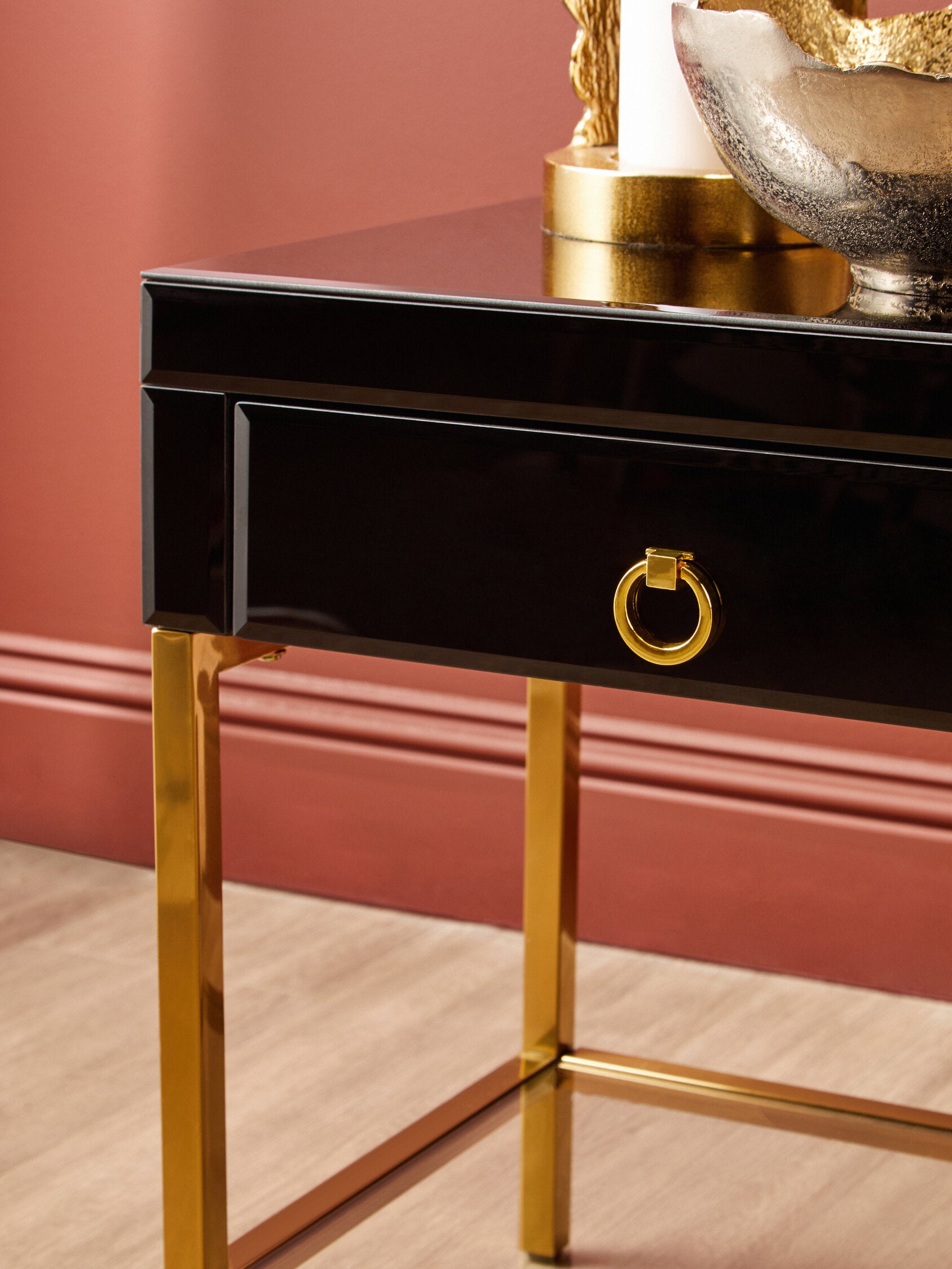 Kensington Townhouse Black and Gold Side Table
