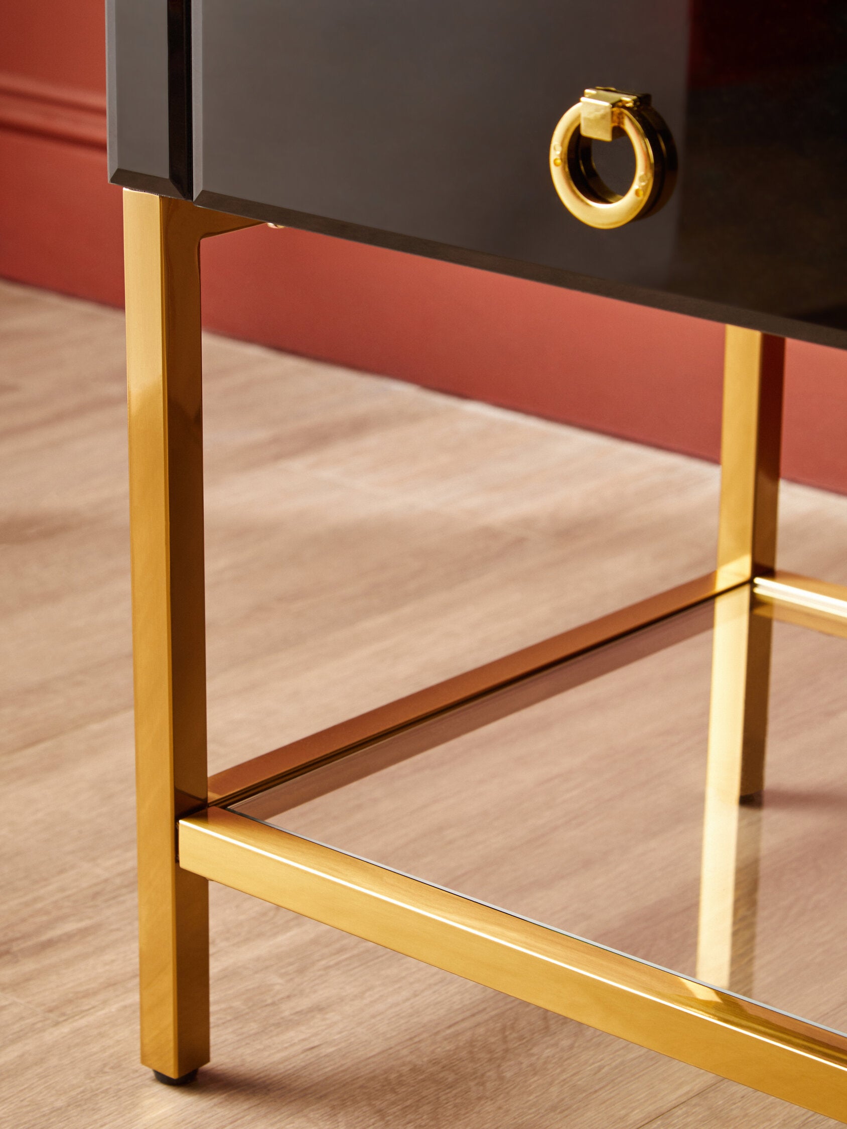 Kensington Townhouse Black 2 Drawer Side Table